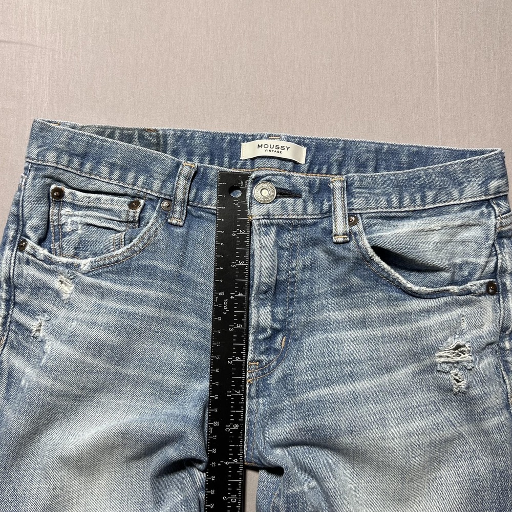 Moussy Vintage Lenwood Skinny Jeans Womens Light Wash Distressed Slim 30x26.5 - Picture 12 of 16